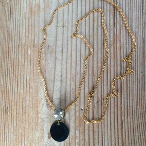 New Rhinestone Pendant Necklace & Anthropologie Bag